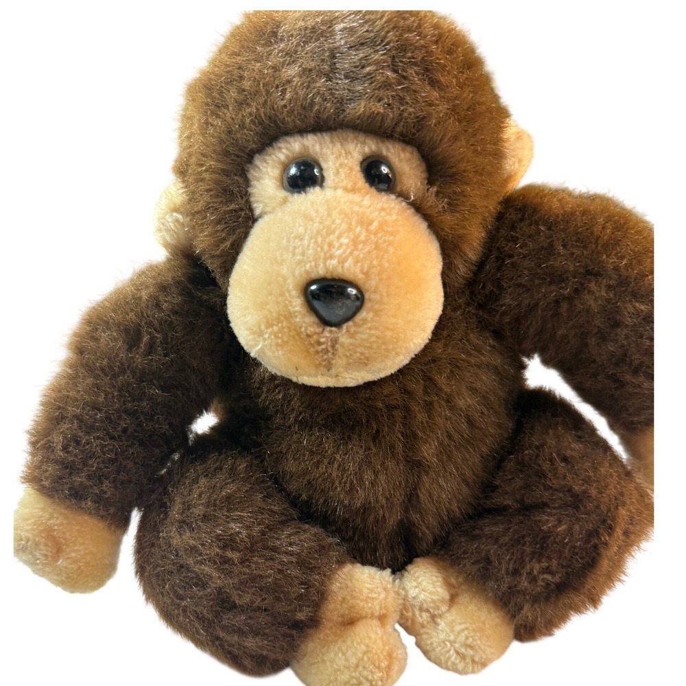 Vintage 90s Monkey Plush Small Brown Frederick‎ Retro Cottagecore Toy Aesthetic
